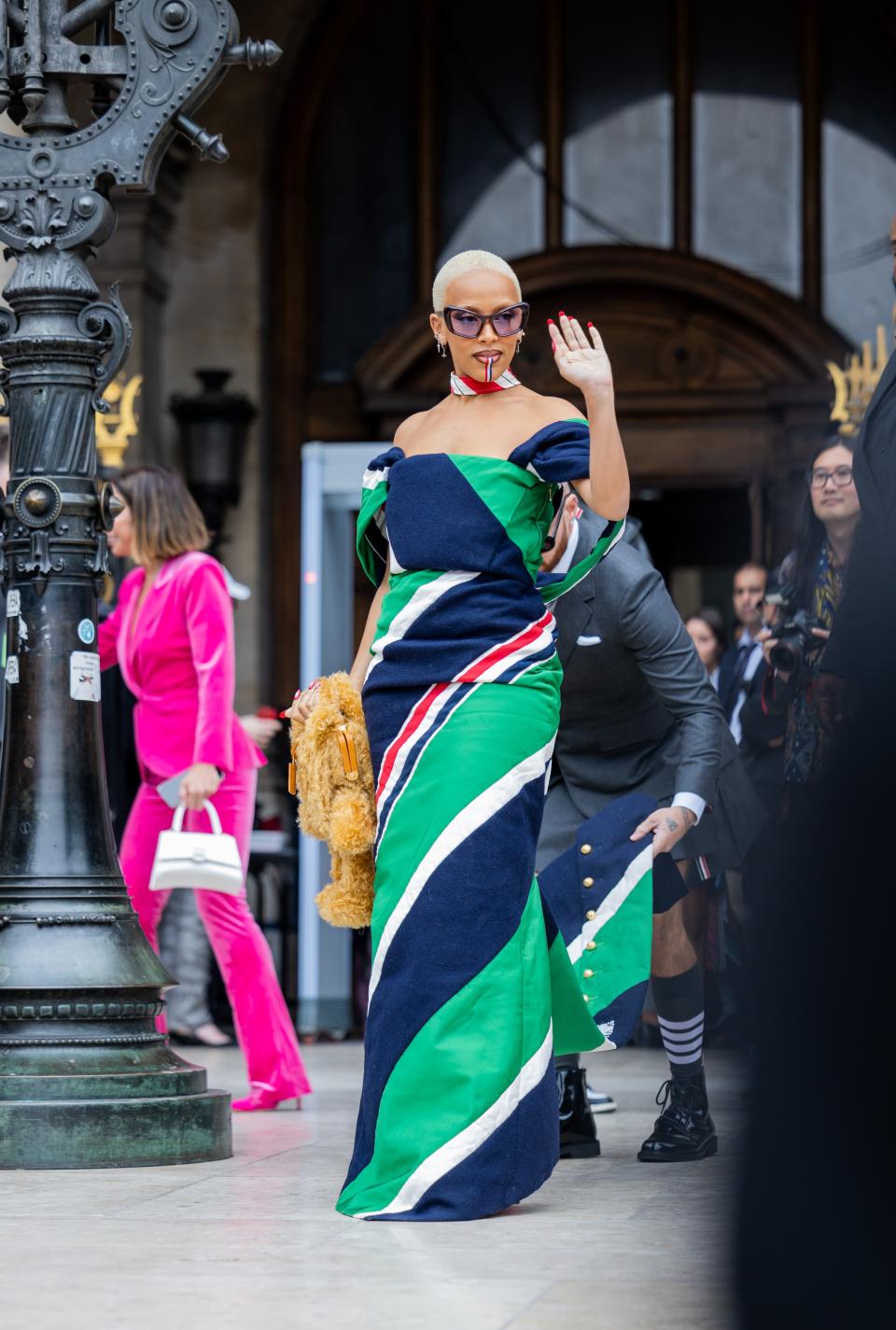 Doja Cat attends Thom Browne show during Paris Fashion Week on October 3, 2022.