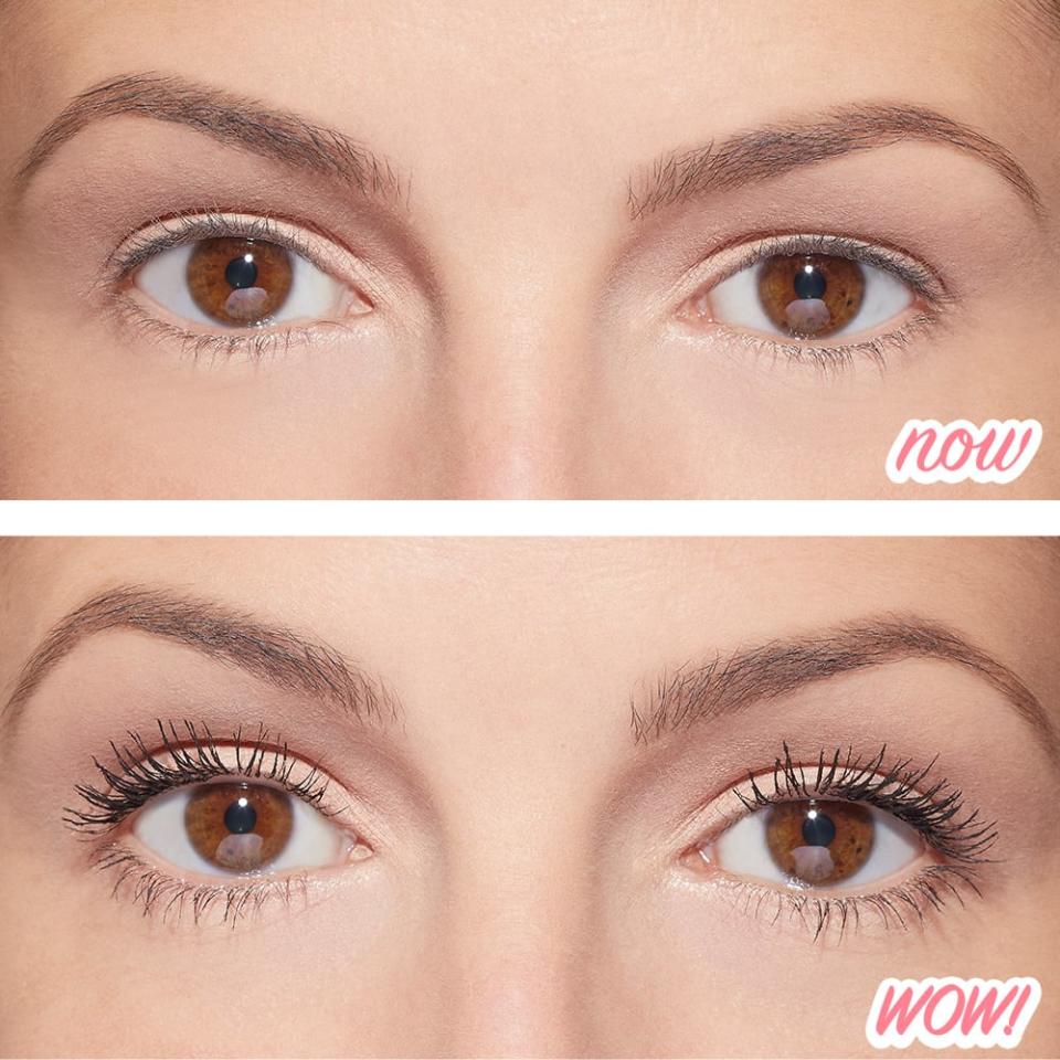 Without and with Benefit Cosmetics Roller Lash Mascara (Credit: Benefit Cosmetics)