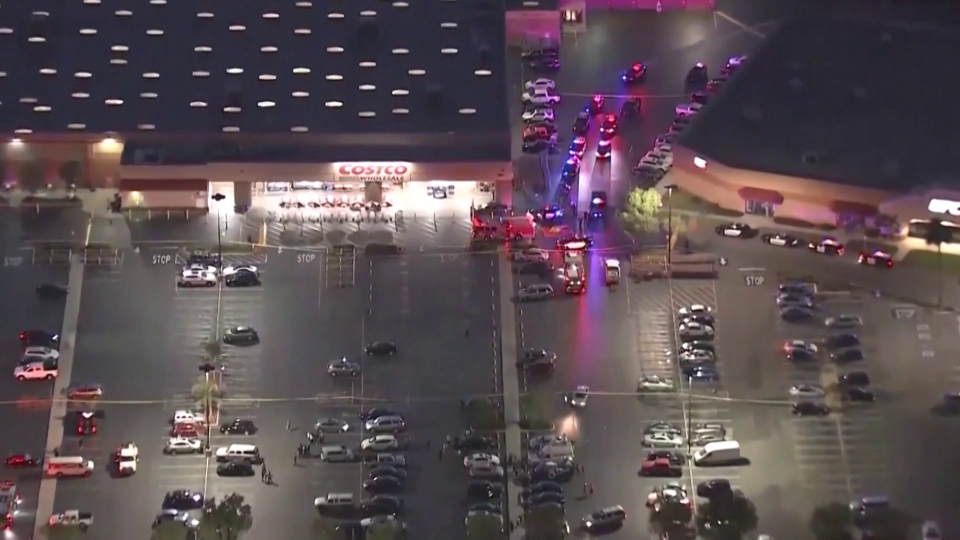 The scene of a deadly shooting at a Costco in Corona, Calif., on Fri., June 14, 2019. / Credit: CBS Los Angeles