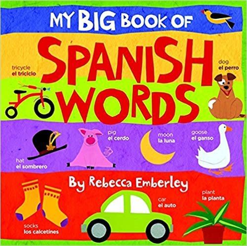 This is the perfect read for a child's first introduction to dual languages. Get it <strong><a href="https://www.amazon.com/My-Big-Book-Spanish-Words/dp/0316118036/ref=sr_1_1?s=books&amp;ie=UTF8&amp;qid=1504713546&amp;sr=1-1&amp;keywords=spanish+english+kids+books" target="_blank">here</a></strong>.