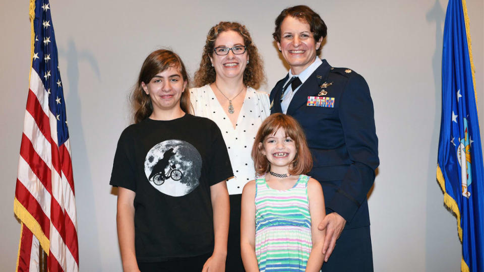 <div class="inline-image__caption"><p>The Fram family: Kathryn, Peg, Alivya, and Bree.</p></div> <div class="inline-image__credit">US Air Force</div>