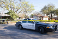 <p>The scene near Galindo Street in Austin, Texas on March 12, 2018 where a woman in her 70s was injured in an explosion. The incident was the second reported explosion on Monday and the third in two weeks. (Photo: Suzanne Cordeiro/AFP/Getty Images) </p>