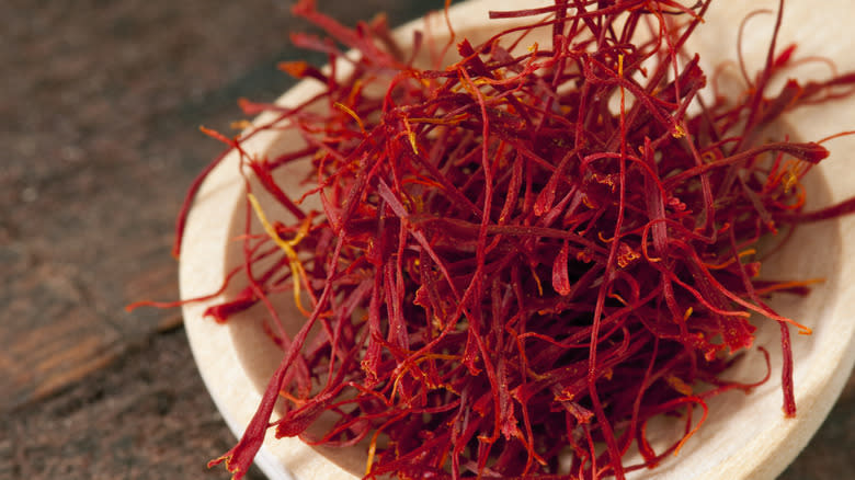 red saffron threads spice 