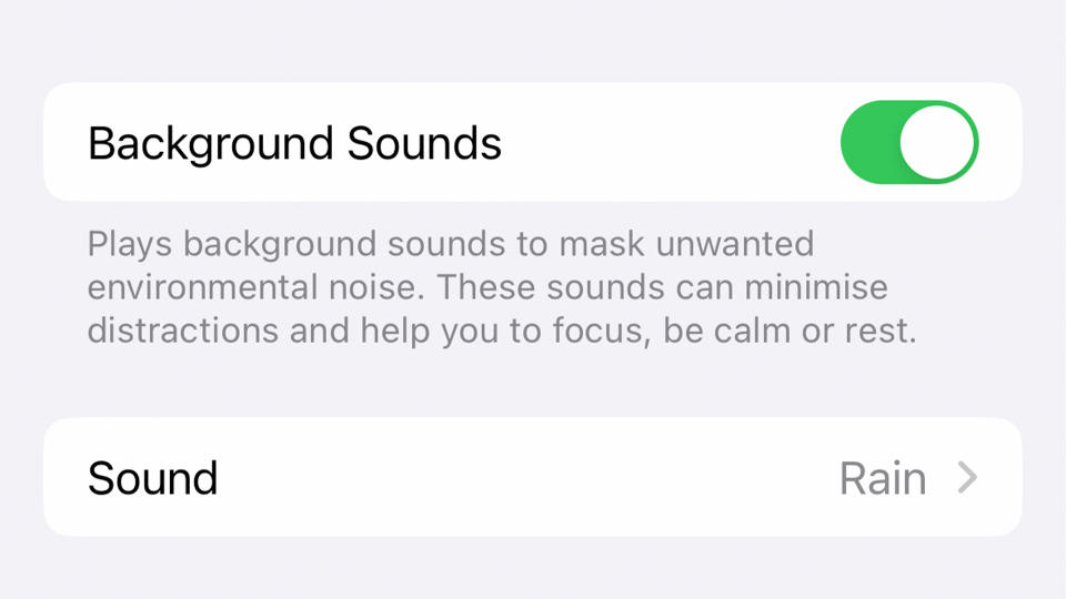 Background noise feature iPhone