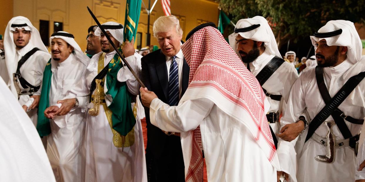 One of the key economic questions this week is whether Trump's trip to Saudi Arabia will affect oil prices: AP Photo/Evan Vucci