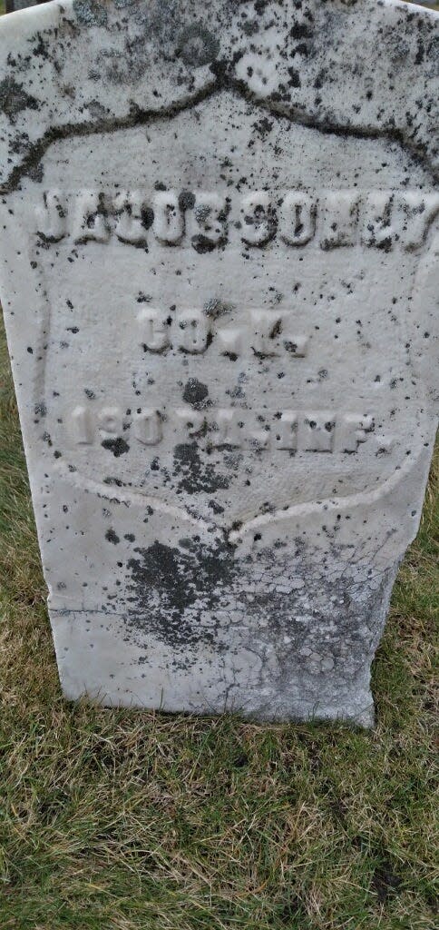 The headstone of Civil War Pvt. Jacob Konle in St. Francis Cemetery in Petoskey will be replaced during a ceremony held by the Sons of Union Veterans of the Civil War Camp 14 on Saturday, Sept. 30.