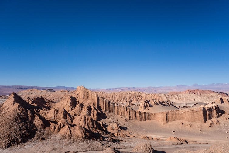 <span class="caption">The Atacama Desert in Chile.</span> <span class="attribution"><a class="link " href="https://pixabay.com/photos/chile-atacama-desert-bolivia-4388206/" rel="nofollow noopener" target="_blank" data-ylk="slk:Grebmot/Pixabay;elm:context_link;itc:0;sec:content-canvas">Grebmot/Pixabay</a></span>