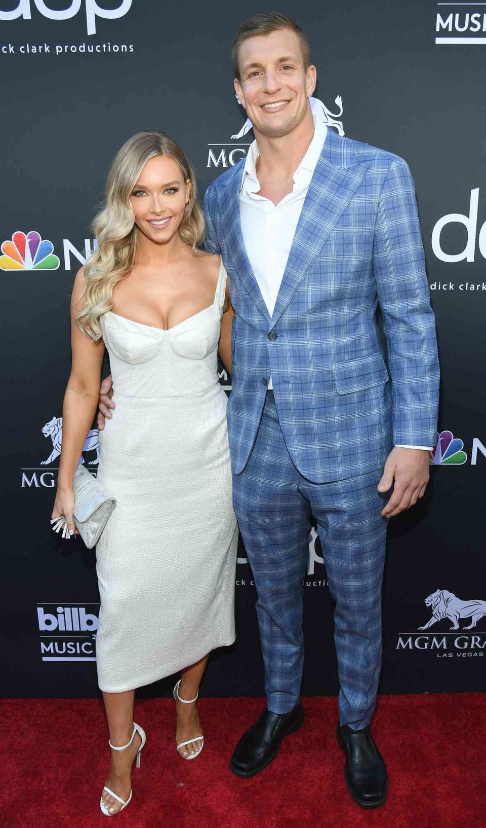 Camille Kostek and Rob Gronkowski attend the 2019 Billboard Music Awards at MGM Grand Garden Arena on May 1, 2019 in Las Vegas, Nevada