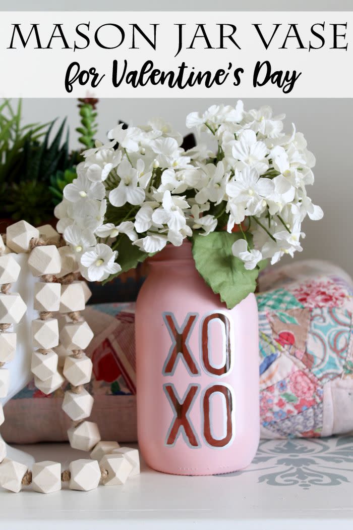 Valentine's Day Mason Jar Vase