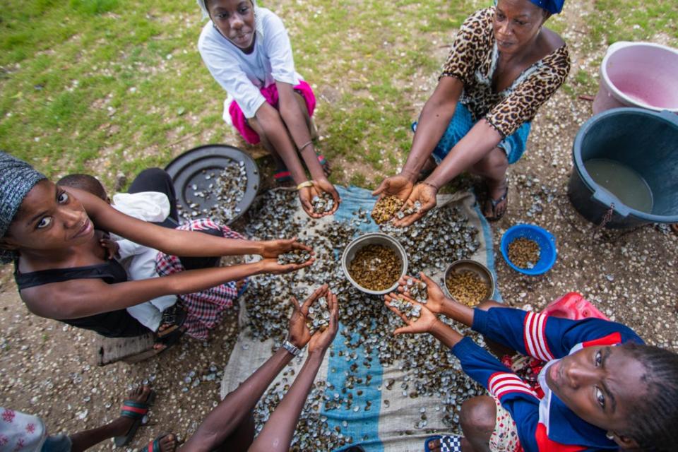 Women hold cockles at the Woman’s House (Randa Osman/MSI Reproductive Choices)