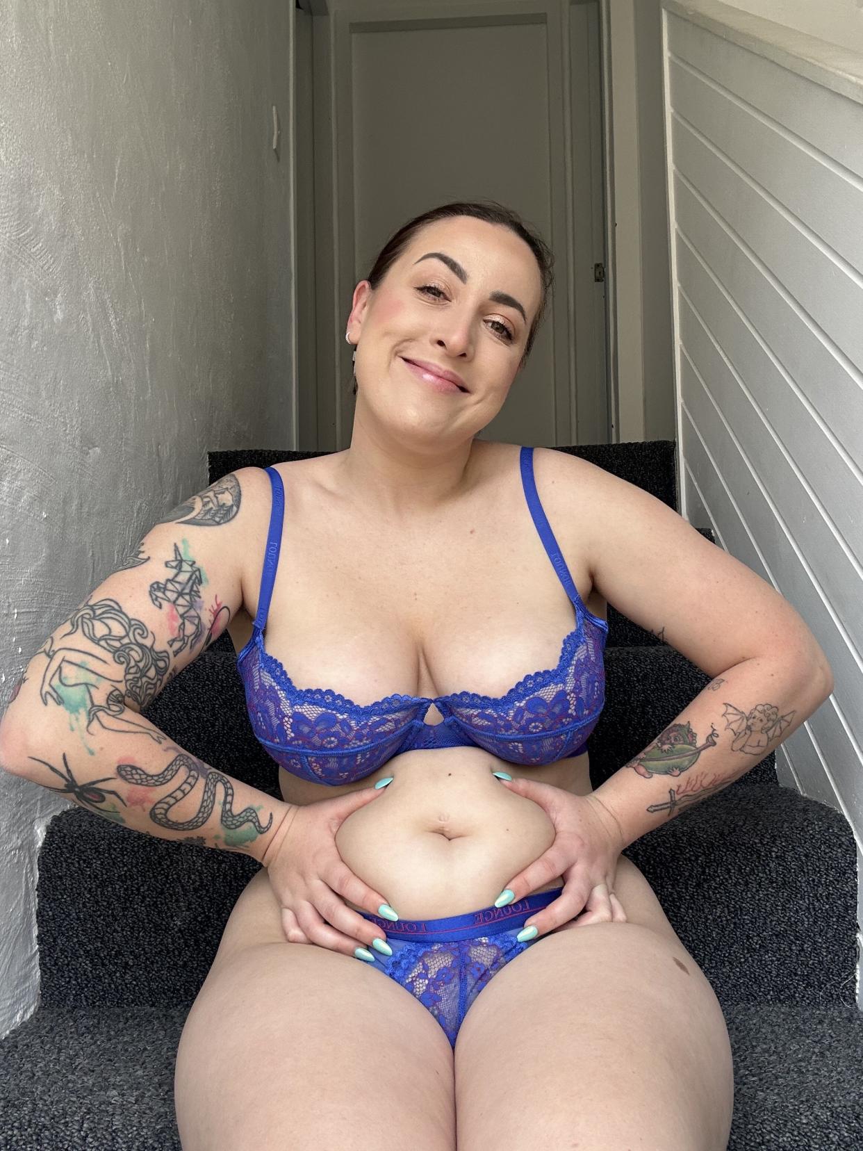 Bella Davis says she gave up dieting during lockdown and has now embraced her new body shape. (Supplied)