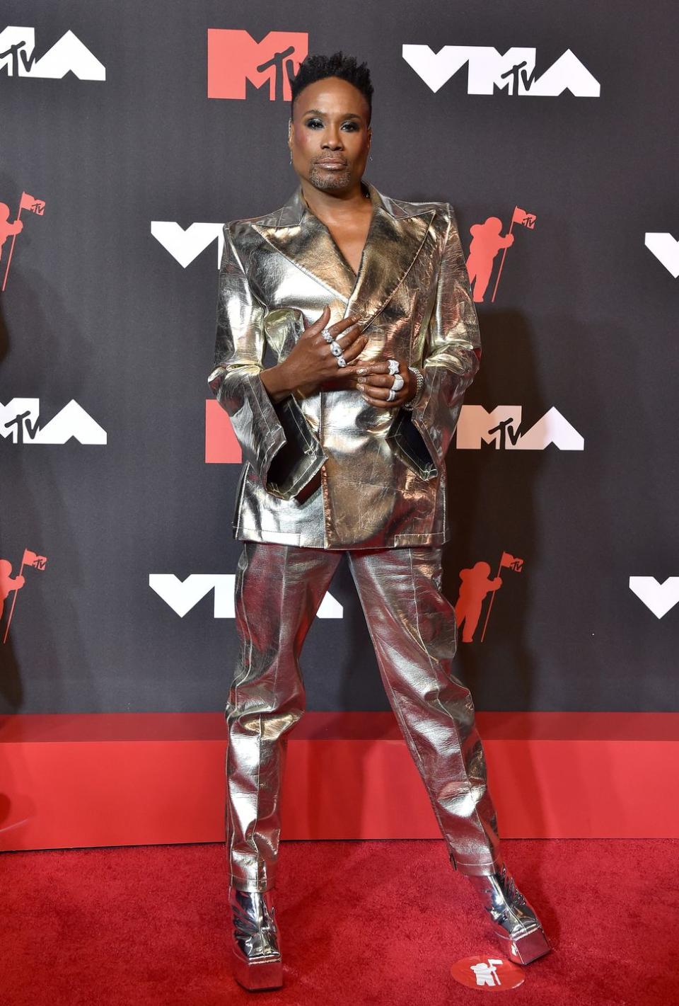 1) Billy Porter Wears Silver Suit And Boots To MTV VMAs, September 2021