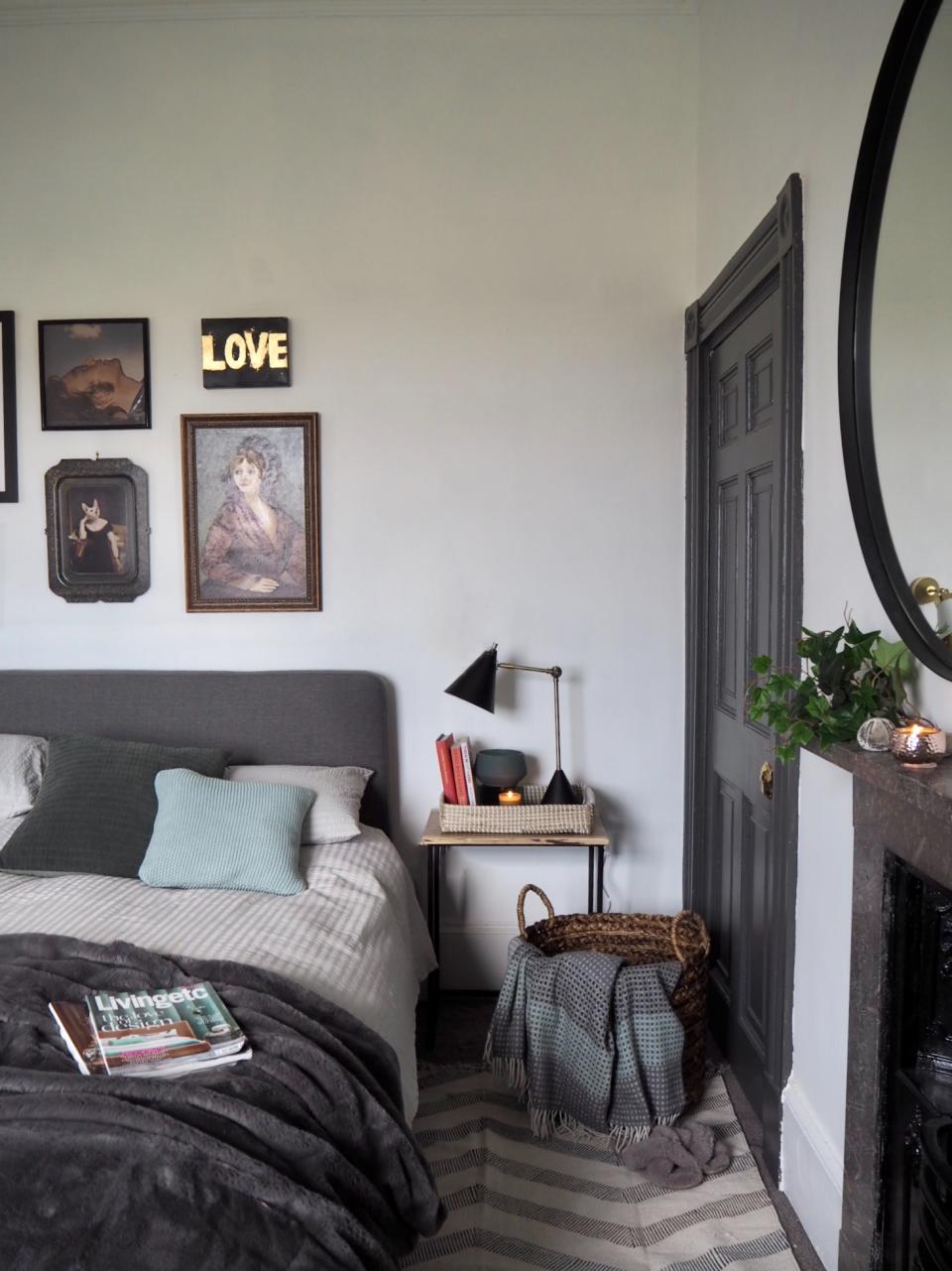 Go for a classic grey scheme in a bedroom