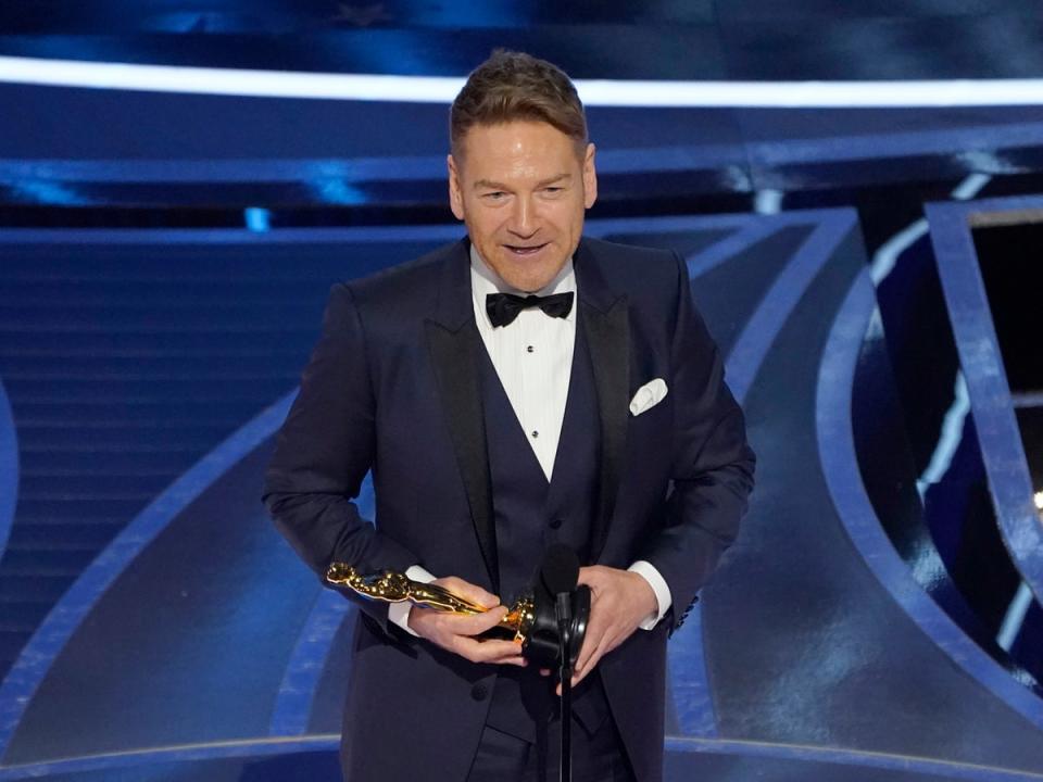 Kenneth Branagh collecting his Oscar for ‘Belfast' (Chris Pizzello/Invision/AP)