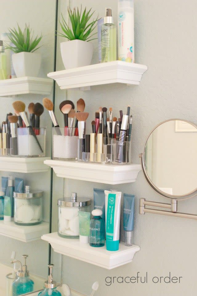 Fit Tinier Shelves by the Bathroom Sink