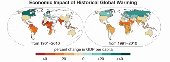 Warming climate has grown UK economy 10% in past 50 years, but shrunk the poorest by a third, study says