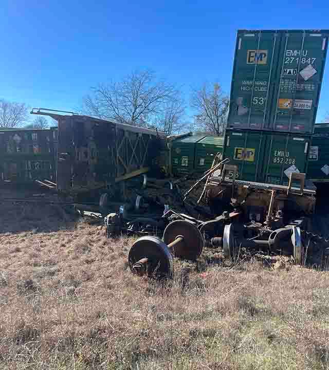 broken semi-truck trailer