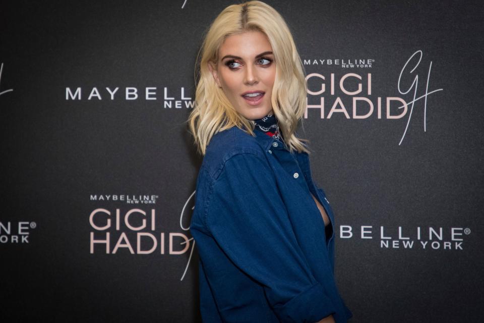 Ashley James poses for photographers upon arrival at the Gigi Maybelline Party, in London, Tuesday, Nov. 7, 2017. (Photo by Vianney Le Caer/Invision/AP)