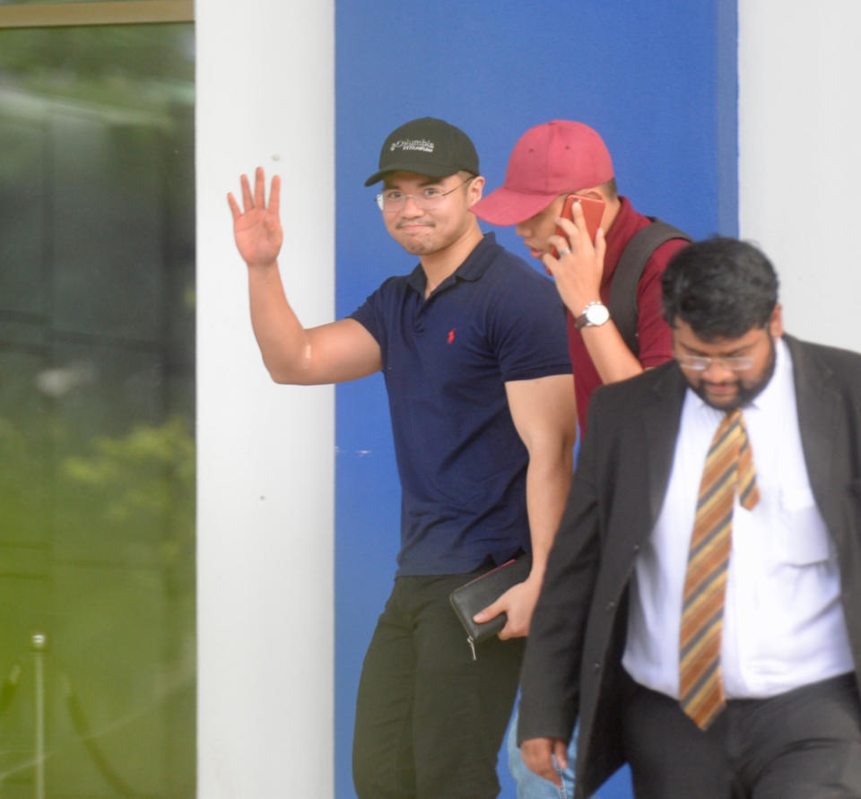 Haziq Abdullah Abdul Aziz is pictured leaving Dang Wangi police station in Kuala Lumpur June 15, 2019.