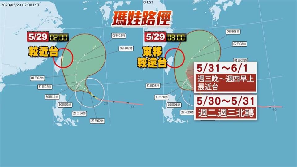 「瑪娃」放慢估沿台灣東部北上　最快今晚發海警！