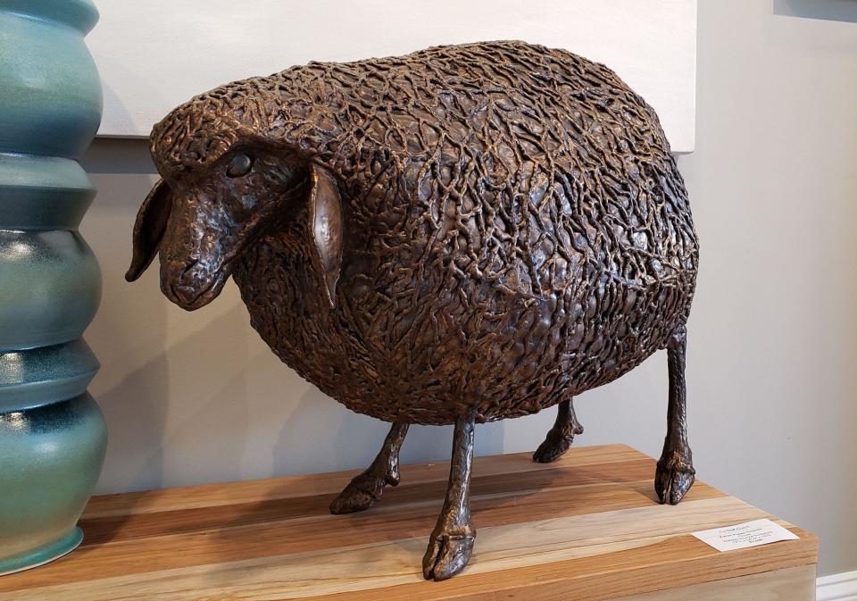 "Clover," a welded bronze sculpture by Karen Paden Crouch in "Animal Instincts," a group show at Acme Art.