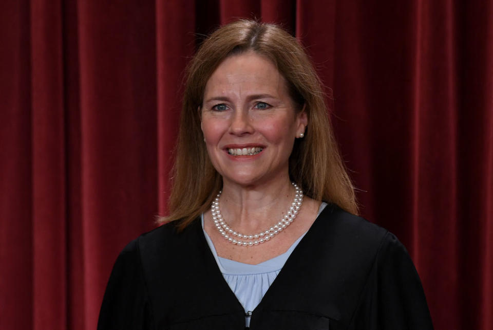 Supreme Court Associate Justice Amy Coney Barrett is affiliated with a church group that has helped launch charter schools. A colleague she worked with at the University of Notre Dame is a leading advocate for religious charter schools. (Getty Images)