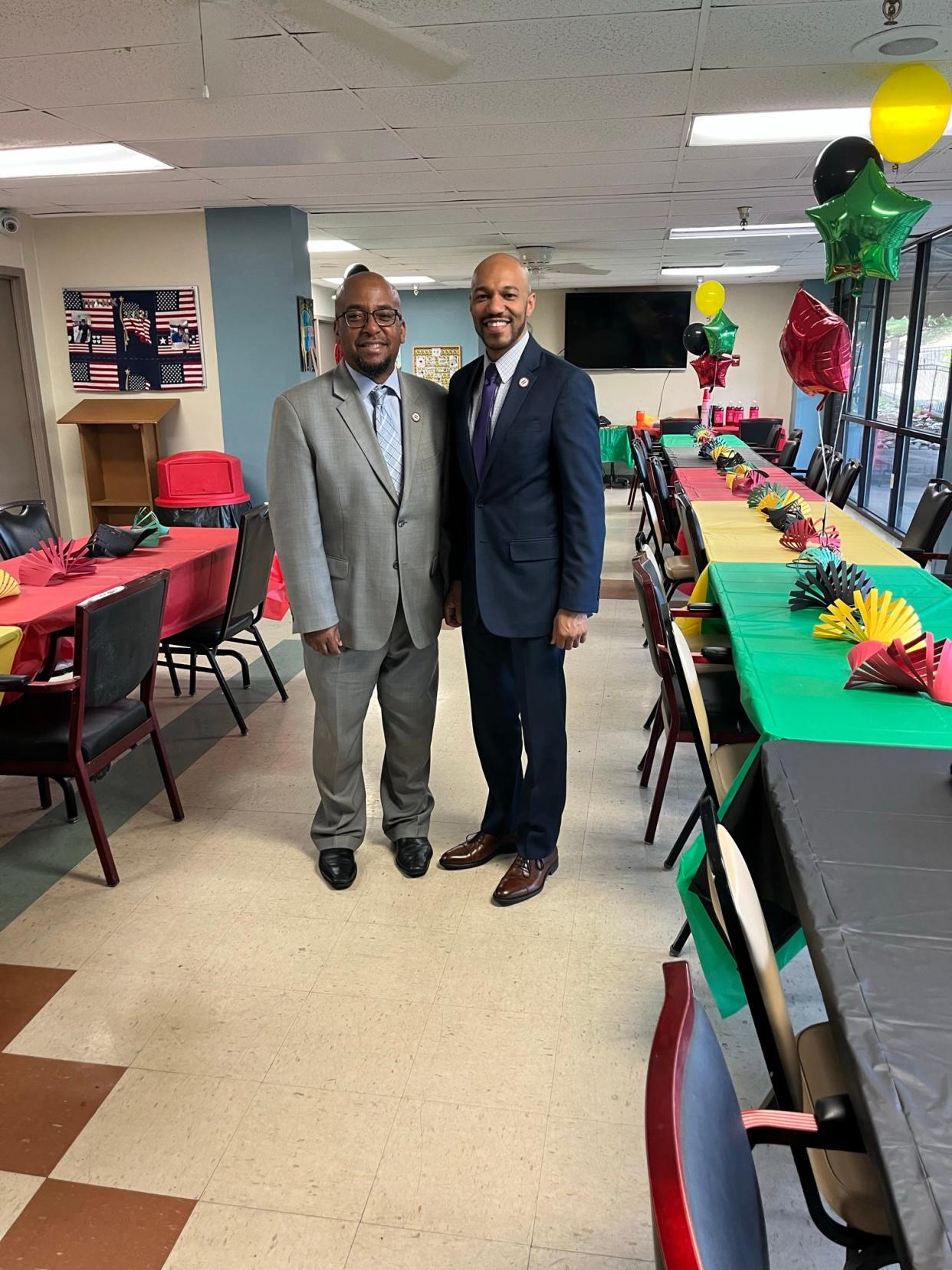 Felix Harris, KAUL’s VP of Programs and Community Engagement, and KAUL president and CEO Charles Lomax offered a presentation on the significance of the federal Juneteenth holiday for the residents of Summit Towers. June 8, 2023