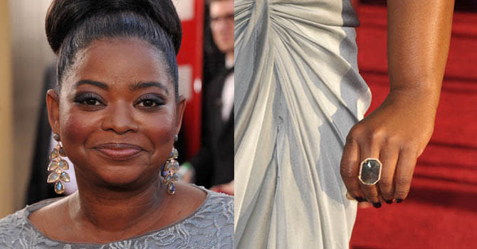 Octavia Spencer at the 2012 SAG Awards in Irene Neuwirth jewelry. Photo by Lester Cohen/WireImage
