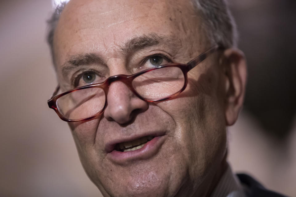 Senate Minority Leader Chuck Schumer, D-N.Y., must keep his party — including critical red state Senators — together in fighting the Kavanaugh nomination. (Photo: J. Scott Applewhite/AP)