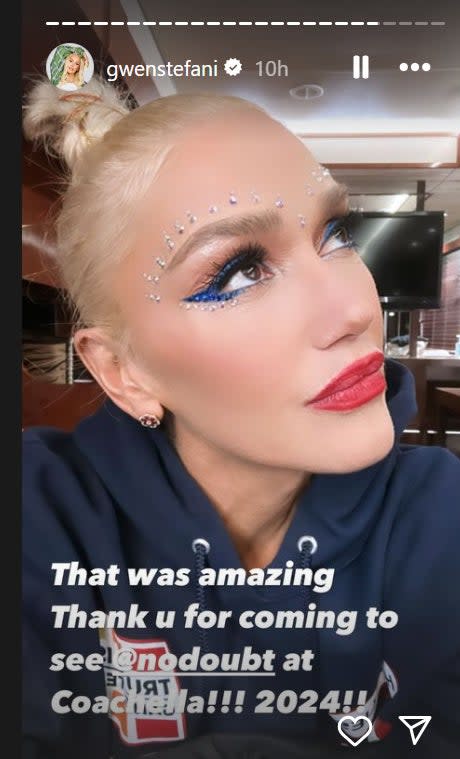 Gwen Stefani celebrates No Doubt's reunion at Coachella 