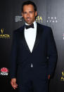 <p>Aussie actor Alex decided to bring a little Hollywood glamour to the AACTAs red carpet, borrowing the navy tux trend direct from the LA movie awards season scene (most recently seen on Bradly Cooper at the SAG Awards).</p>