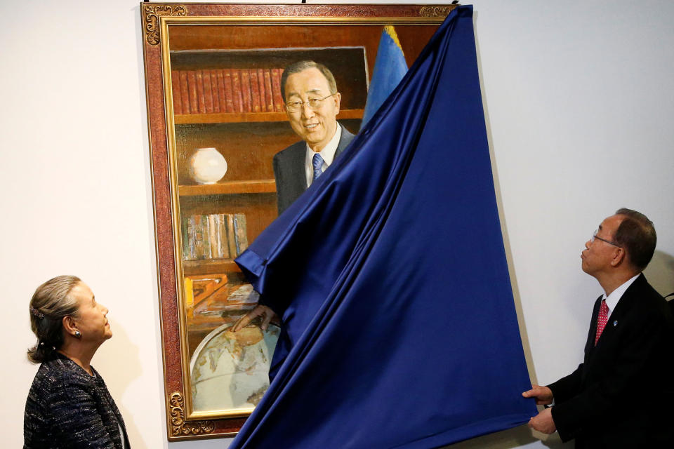 Portrait unveiling at the U.N. in New York City