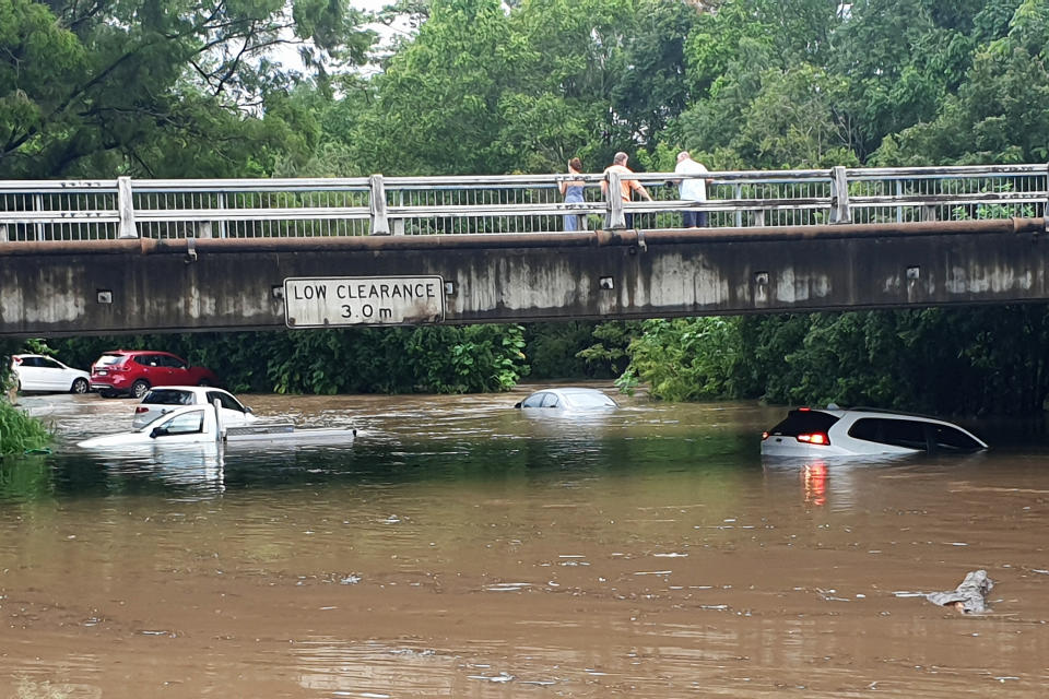 Flooding at Nambour Plaza in Nambour on the Sunshine Coast, on Wednesday. Source: AAP