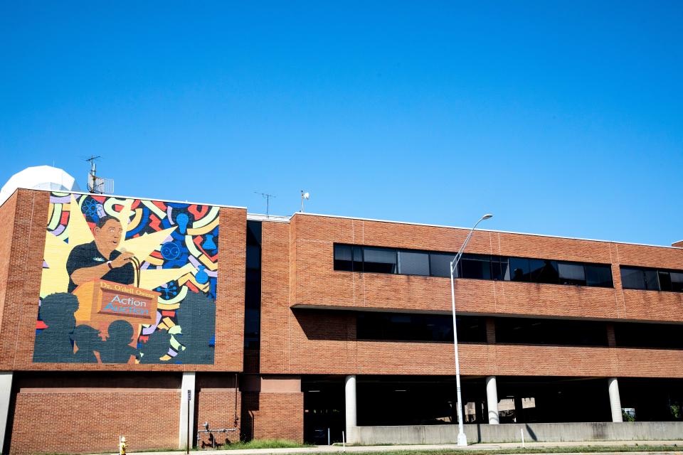 A view of the Dr. O'dell Owens mural on the WCET building in West End on Monday, Aug. 23, 2021. 