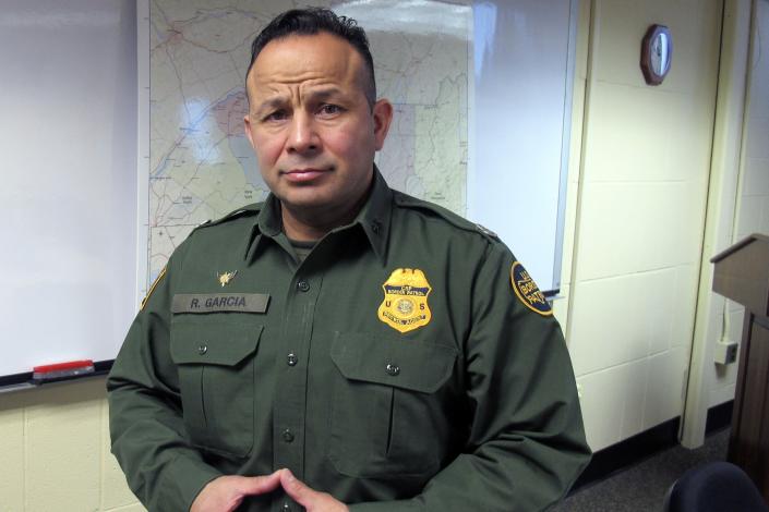 In this Monday Feb. 10, 2020, PHOTO, Robert Garcia, the chief of the U.S. Border Patrol's Swanton sector, poses at sector headquarters in Swanton, Vt. Statistics show that the 295-mile Swanton Sector of upstate New York, Vermont and New Hampshire, sees the most illegal border crossing of any sector along the 4,000-mile U.S.-Canadian border. (AP Photo/Wilson Ring)