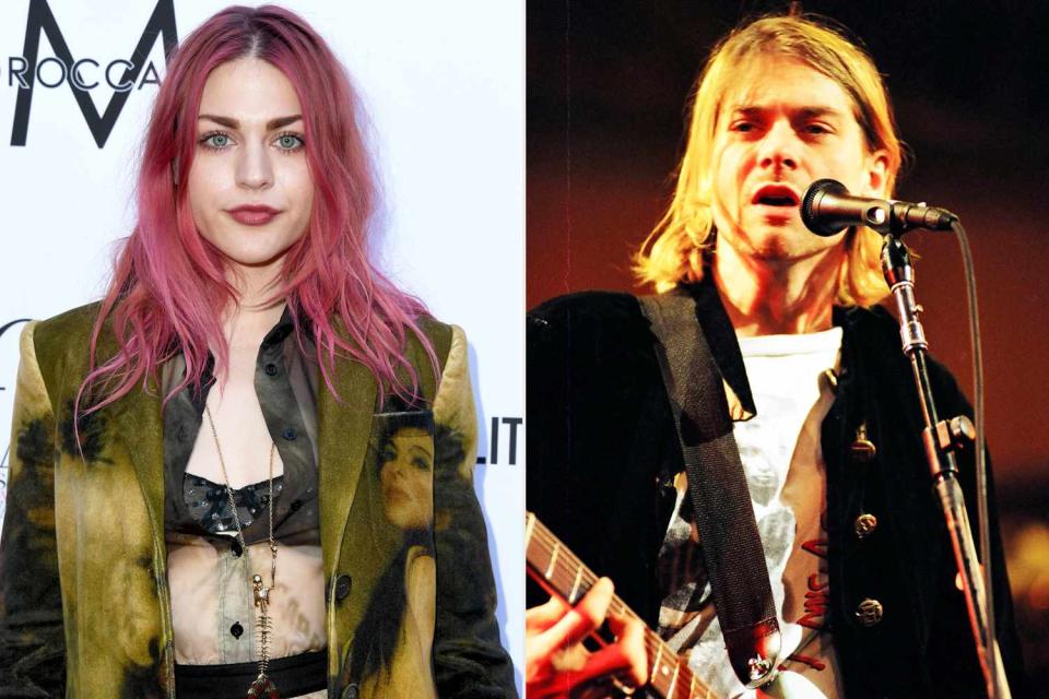 <p>Jon Kopaloff/FilmMagic; Jeff Kravitz/FilmMagic</p> Frances Bean Cobain in April 2018; Kurt Cobain in December 1993