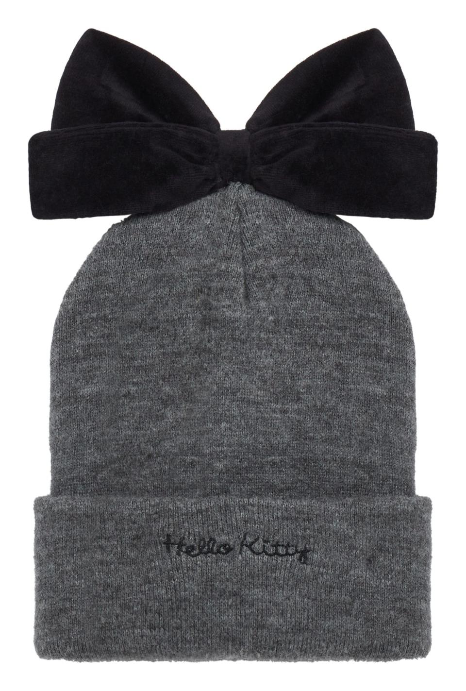 <p><a rel="nofollow noopener" href="http://www.asos.com/asos/hello-kitty-x-asos-velvet-bow-beanie-with-embroidery-detail/prd/8717124?" target="_blank" data-ylk="slk:Hello Kitty x ASOS Velvet Bow Beanie, £12;elm:context_link;itc:0;sec:content-canvas" class="link ">Hello Kitty x ASOS Velvet Bow Beanie, £12</a></p>