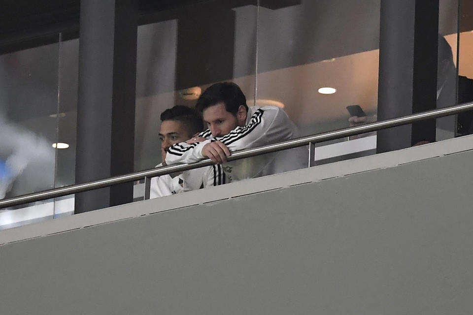 Lionel Messi did not look like he was enjoying Argentina’s 6-1 loss to Spain. (Getty)