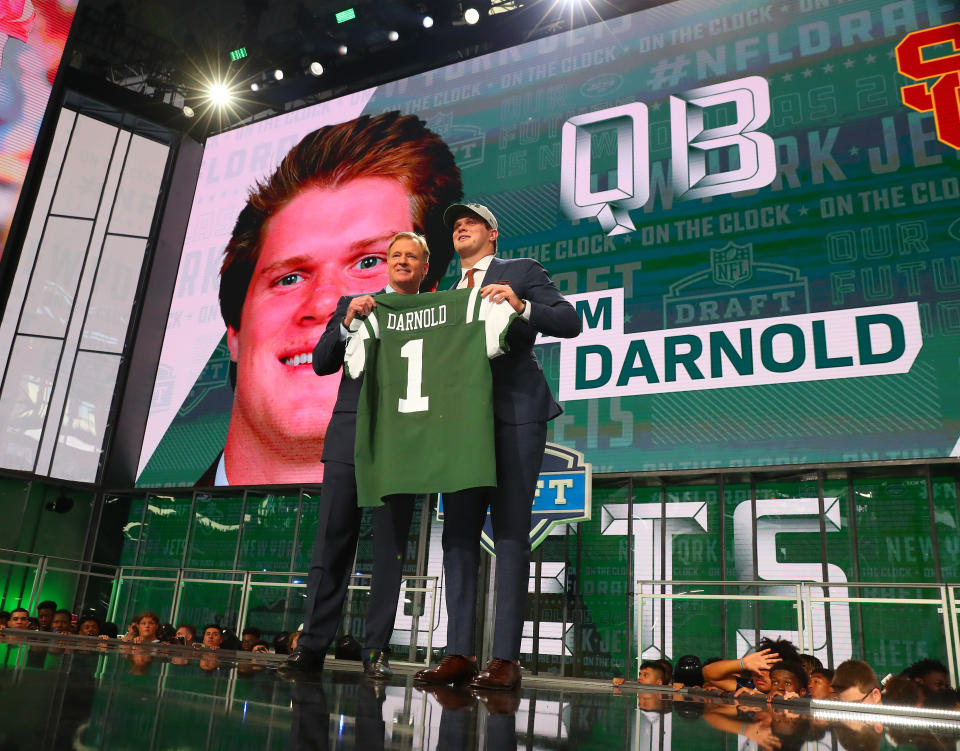 The Sam Darnold trade from the 2018 draft is a reminder that teams will pay premiums for quarterbacks. (Photo by Rich Graessle/Icon Sportswire via Getty Images)