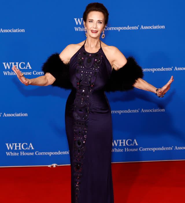 Lynda Carter attends the 2024 White House Correspondents’ Dinner. Photo by Paul Morigi/Getty Images.