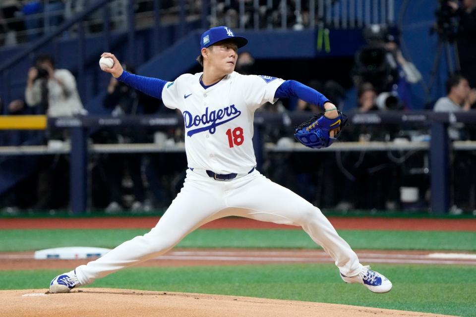 MLB海外賽第二戰山本由伸1局核爆5分被KO。美聯社