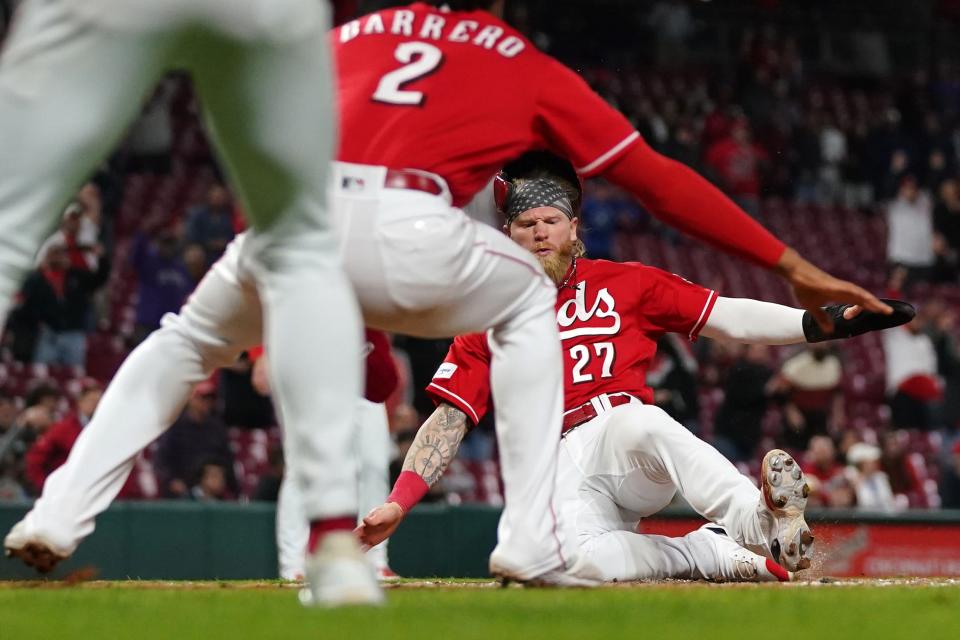 Where the Reds  excel is taking an extra base on singles and doubles. They’ve singled with a runner on second base 48 times this year, according to Baseball-Reference’s figures, and it’s resulted in a league-high 40 runs.