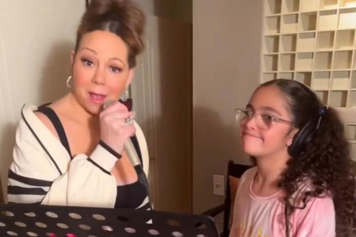 Mariah Carey Crashes Daughter Monroe's Vocal Practice and Takes Over in Silly Video