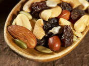 <b>Trail mix</b>: Nibbling on trail mix is an excellent way to top up on the minerals lost during exercise. Indeed, a well-prepared trail mix includes a well-rounded mix of nutrients that are essential for maintaining optimum energy levels throughout your workout. Trail mix provides protein too, which is essential for building muscles and prolonging optimum energy levels so this is the perfect go-to snack before, during, and after your exercise.