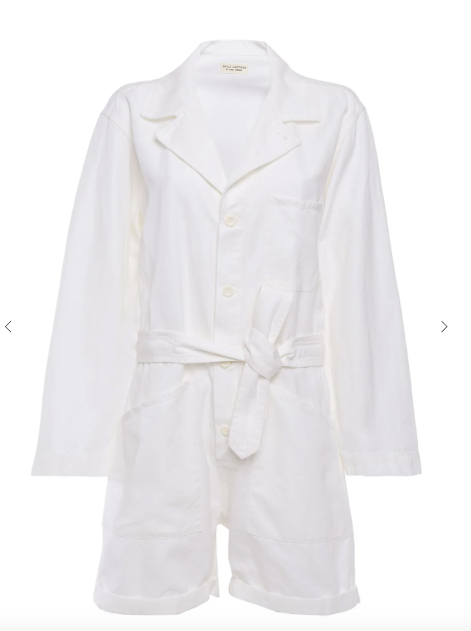 37) Ariana Tie-Front Cotton and Linen-Blend Twill Playsuit