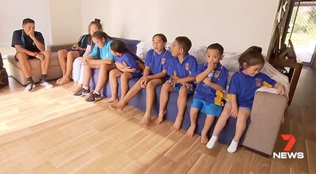 The WA mum's ten kids are chipping in around the house to help her out. Photo: 7 News