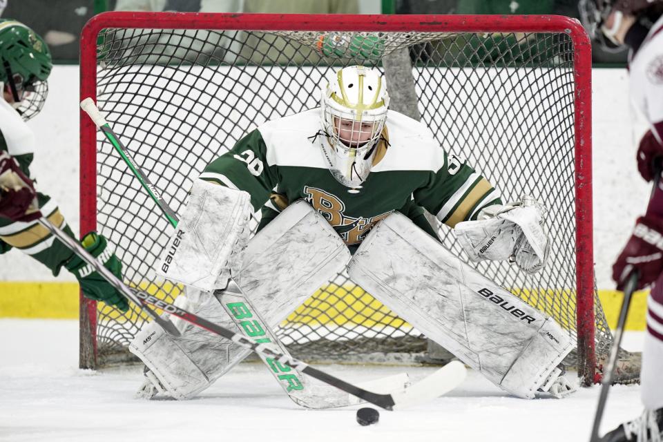 Hendricken goalie Colin Murray had his eyes on the puck all night and his play over the first two periods was instrumental in keeping the Hawks in the game until the offense woke up in the third period in the eventual 6-2 win over La Salle.
