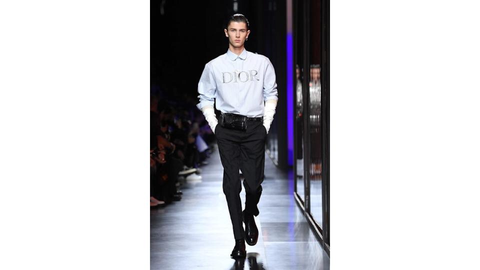 Nikolai of Denmark on Dior Homme runway