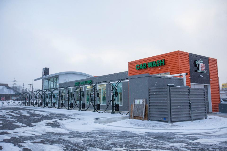 Construction progress on John's Auto Spa Wednesday, Jan. 5, 2022 in Mishawaka. 