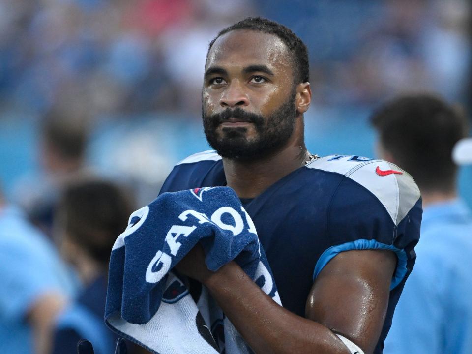 Robert Woods watches from the sidelines during a preseason game.